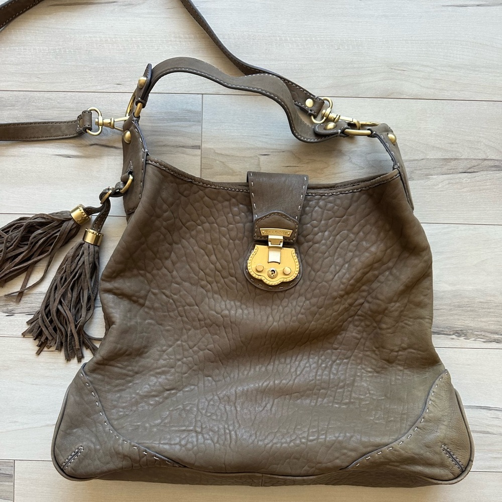 Talbots Taupe Leather Shoulder Bag